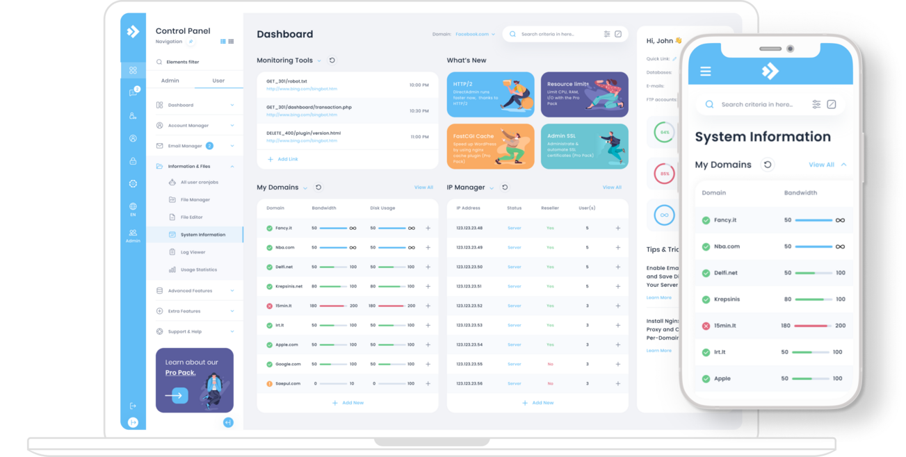 DirectAdmin hosting, simple and fast | Sailexhost